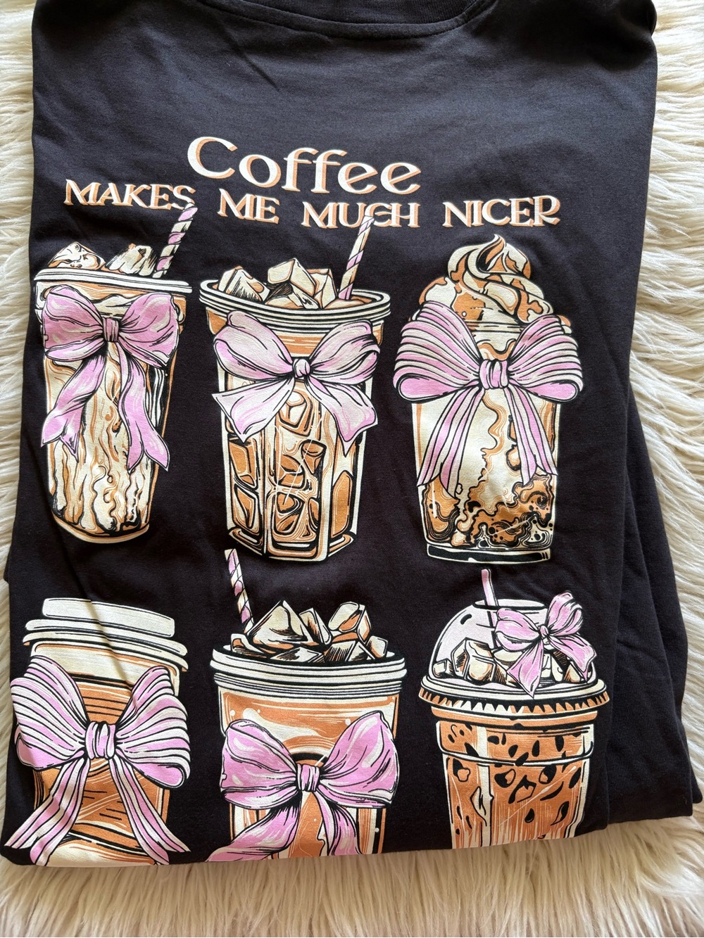 Simply Southern Coffee Makes Me Nicer Tee Women’s Large Black T-shirt New XXL 2X - Picture 5 of 9